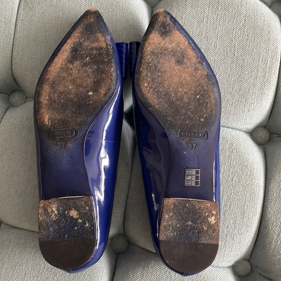 Coach Wesley Blue Patent Leather Flats - Picture 14 of 16